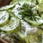 Refreshing Sour Cream Cucumbers Salad Recipe finished dish
