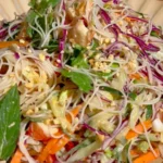 Refreshing Spring Roll Salad with Spicy Ginger Dressing finished dish