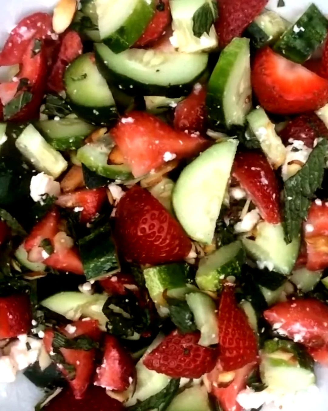 Refreshing Strawberry Cucumber Salad Recipe for Summer finished dish