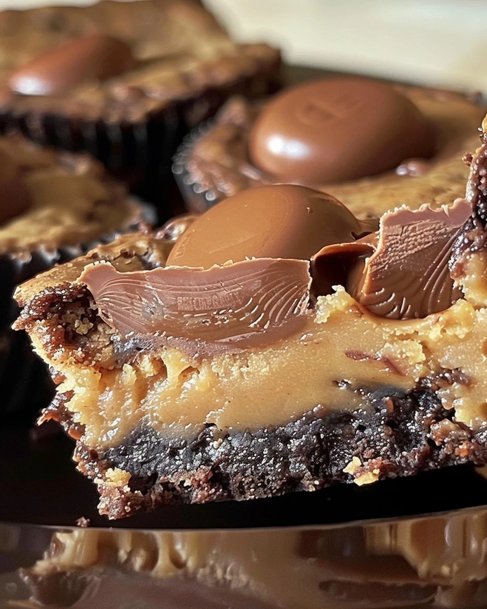 Satisfy Your Sweet Tooth with Peanut Butter Cup Stuffed Brookies - Dont Lose This finished dish