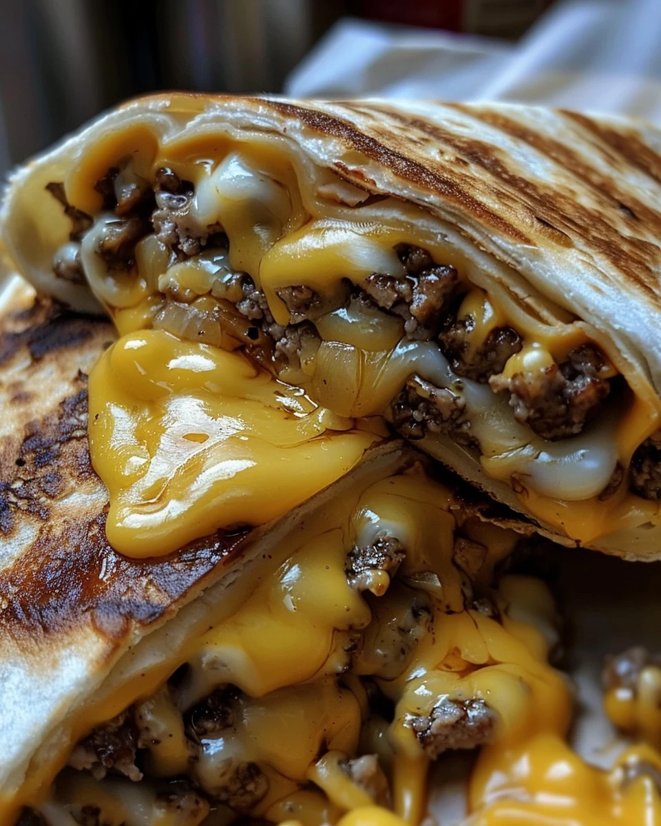 Savor Grilled Cheeseburger Wraps - OMG DONT LOSE THIS finished dish