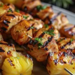 Savor Hawaiian Chicken Pineapple Kebabs Today finished dish