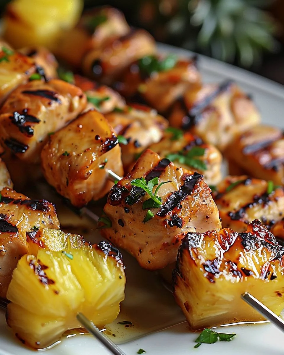 Savor Hawaiian Chicken Pineapple Kebabs Today finished dish