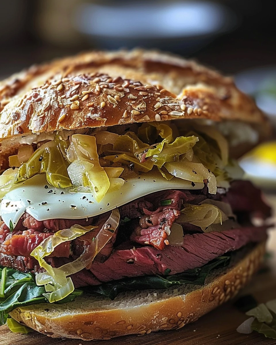 Savor the Corned Beef and Cabbage Breakfast Sandwich finished dish