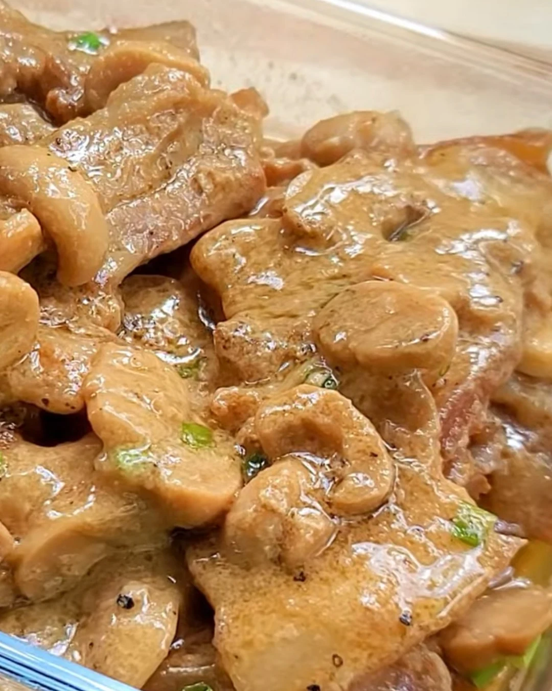 Savory Bacon Mushroom Pork Chops Recipe finished dish