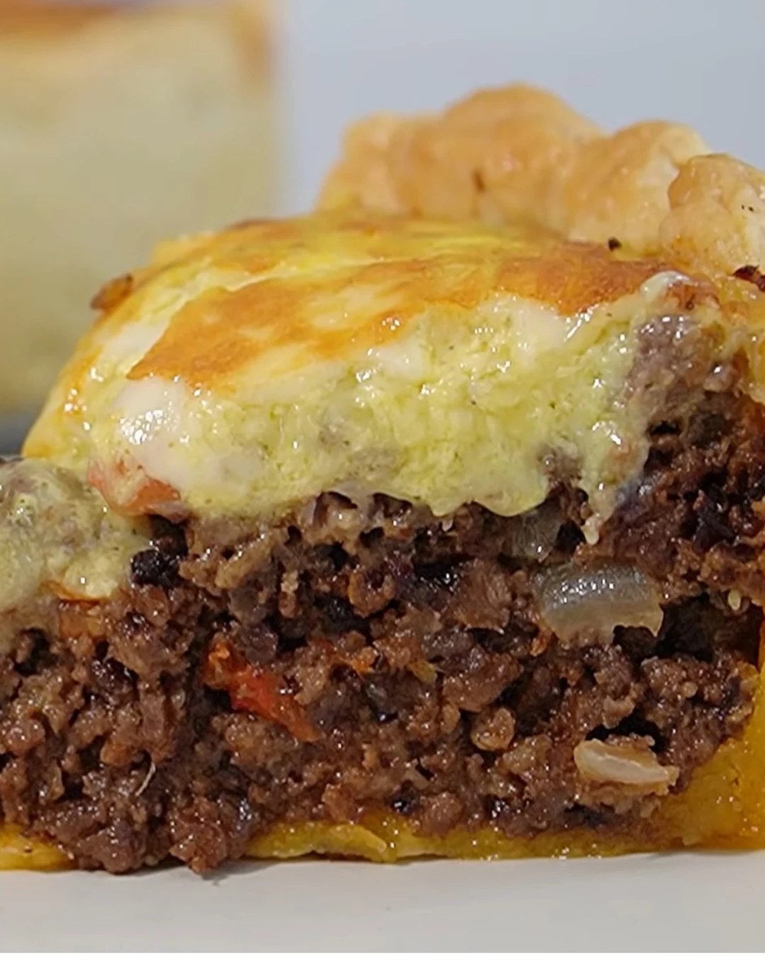 Savory Classic American Cheeseburger Pie Recipe finished dish