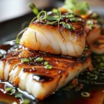 Savory Ginger Soy Glazed Cod with a Touch of Honey Recipe finished dish