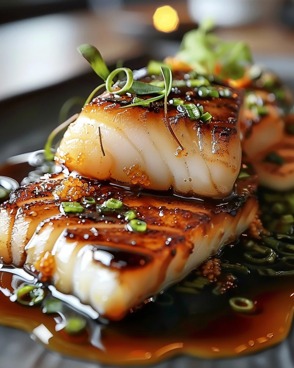 Savory Ginger Soy Glazed Cod with a Touch of Honey Recipe finished dish