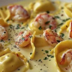 Savory Lobster Ravioli in a Zesty Lemon Butter Sauce finished dish