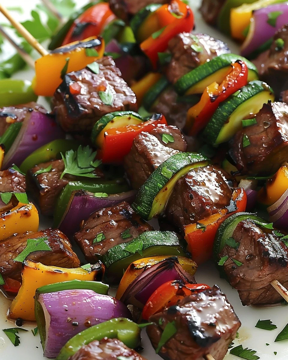 Savory Marinated Beef Kabobs Recipe for BBQ Lovers finished dish