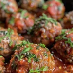 Savory Meatballs in Rich Tomato Sauce Recipe finished dish