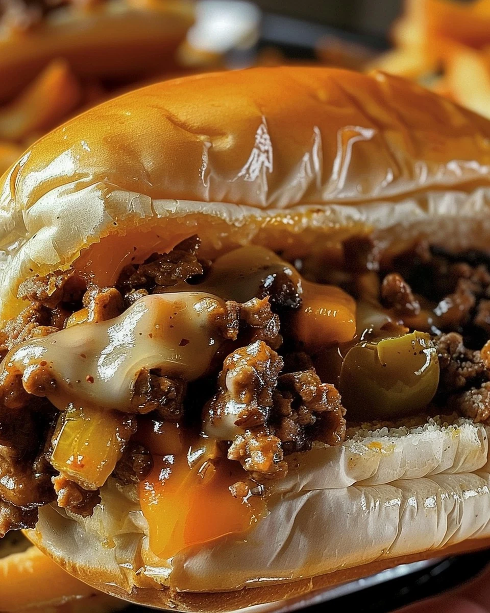 Savory Philly Cheesesteak Sloppy Joes Recipe finished dish