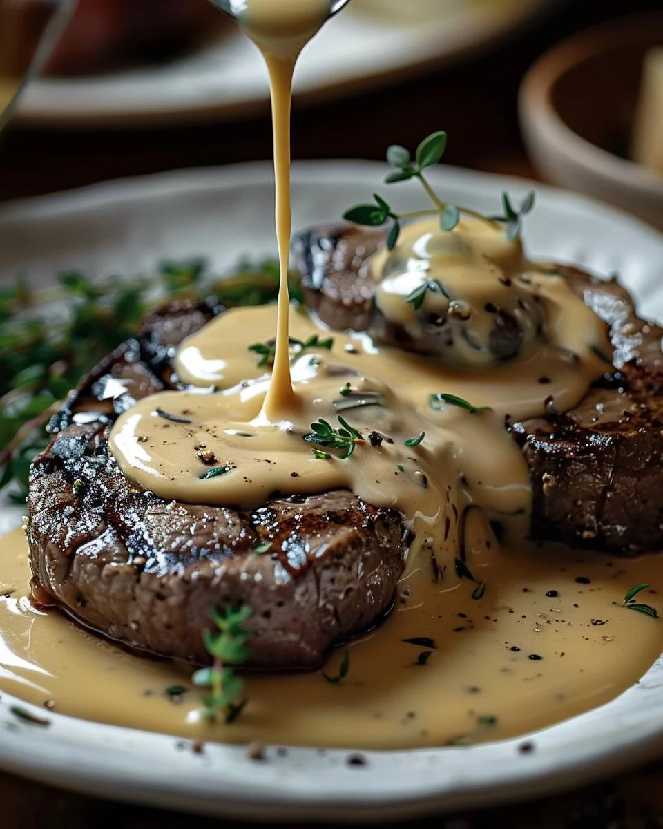 Savory Steak Diane with Creamy Sauce Recipe finished dish
