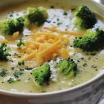Simple and Creamy Easy Broccoli Cheese Soup Recipe finished dish