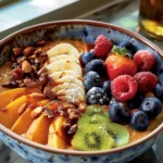 Simple Sweet Potato Breakfast Bowl with Fruits Recipe finished dish