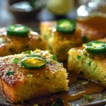 Spicy Jalapeño Cornbread with Lime Honey Glaze Recipe finished dish