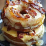 Sweet and Savory Donut Grilled Cheese with Bacon Maple Glaze finished dish