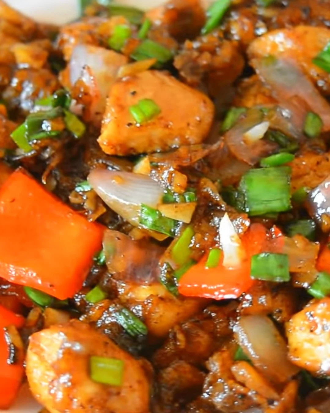 Sweet and Spicy Honey Pepper Chicken Recipe finished dish