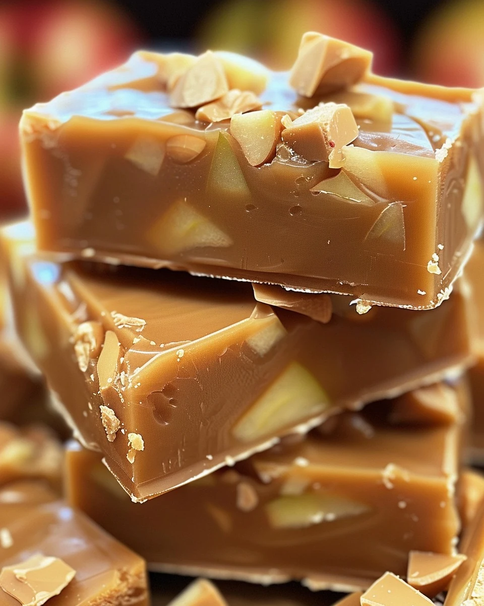 Sweet and Tangy Caramel Apple Fudge Recipe finished dish