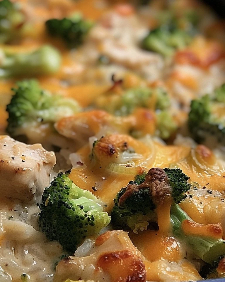 The Best Chicken and Broccoli Cheesy Casserole Recipe finished dish