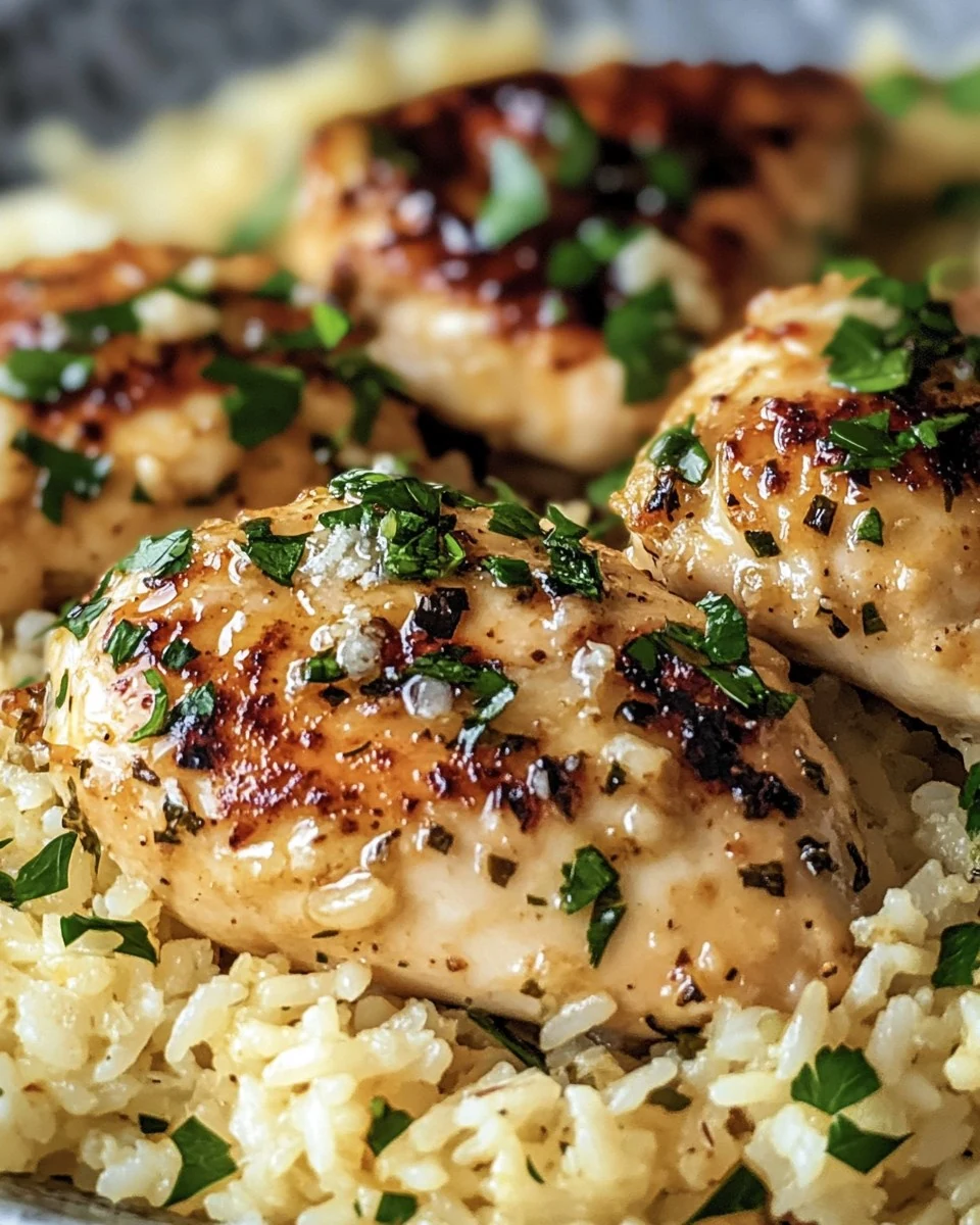 The Best Garlic Butter Chicken with Parmesan Rice Recipe