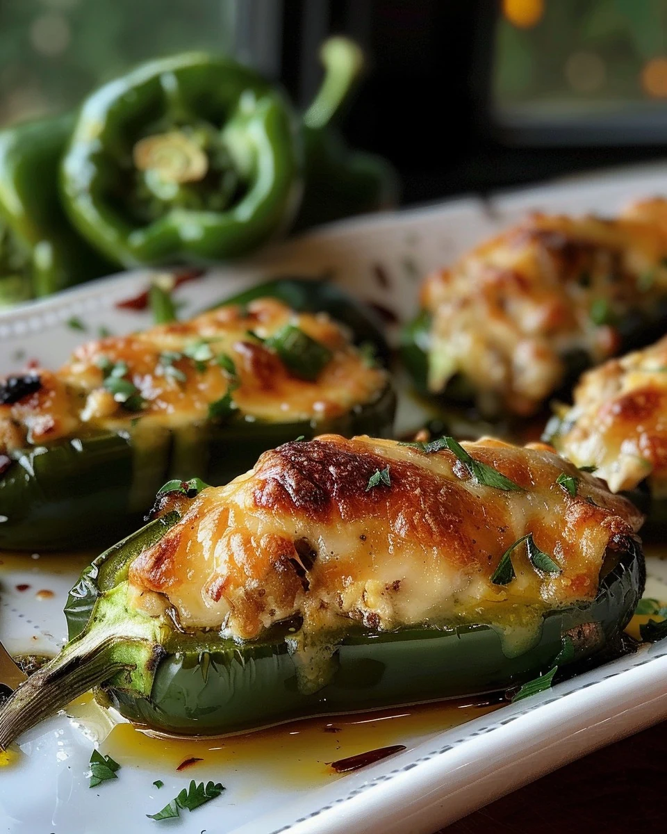 This is the BEST Chicken Stuffed Jalapenos Ive ever had finished dish
