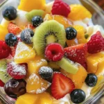 Tropical Cheesecake Fruit Salad: A Tropical Delight finished dish