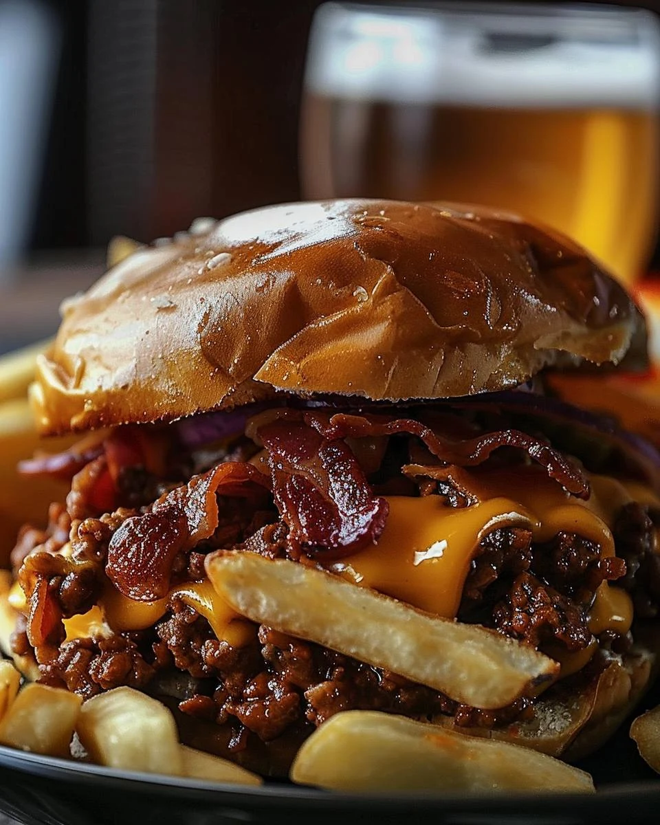 Ultimate Bacon and Cheese Sloppy Joes Recipe finished dish