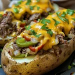 Ultimate Philly Cheesesteak Baked Potato Recipe finished dish