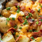 Ultimate Slow Cooker Cheesy Bacon Ranch Potatoes Recipe finished dish