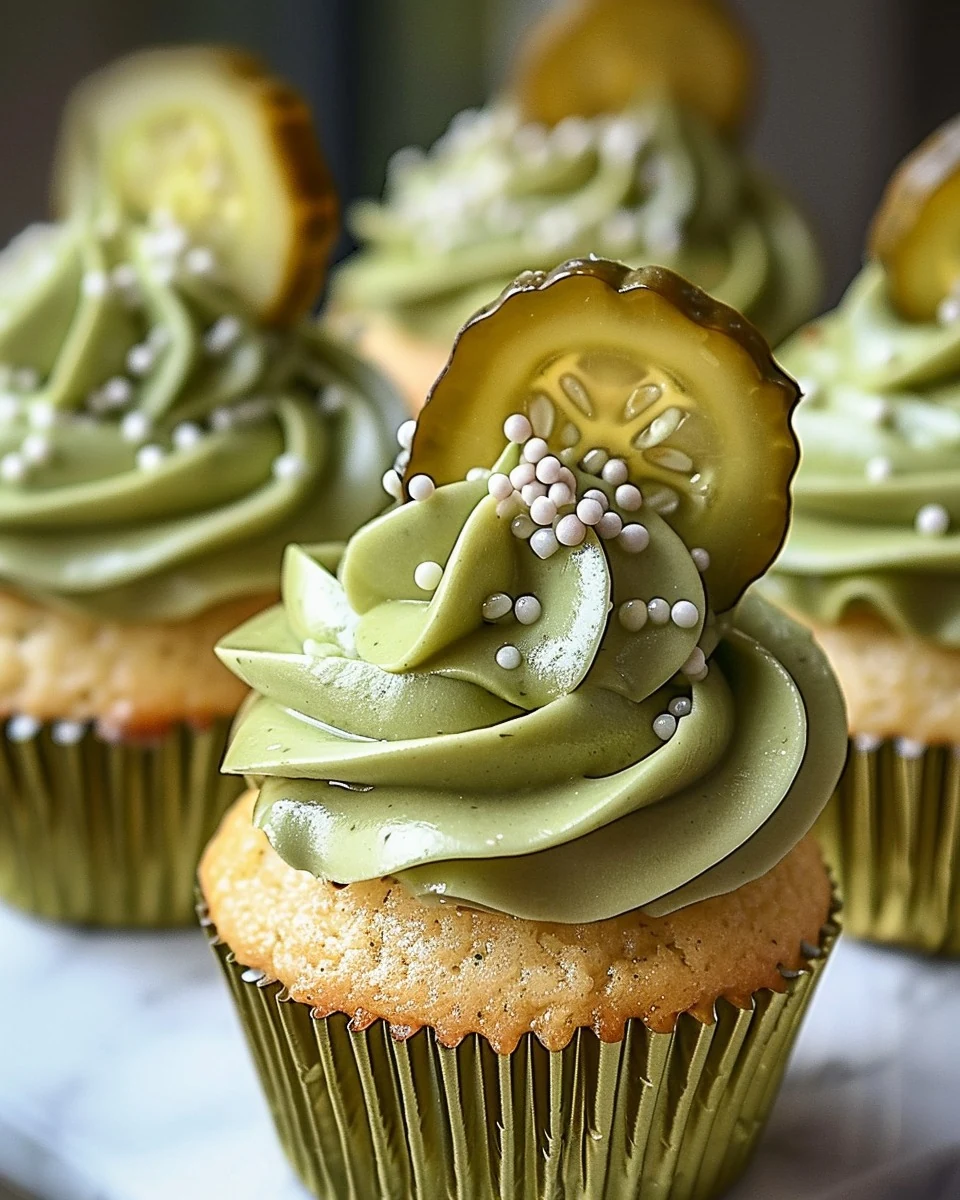 Unique and Tangy Pickle Cupcakes Recipe finished dish