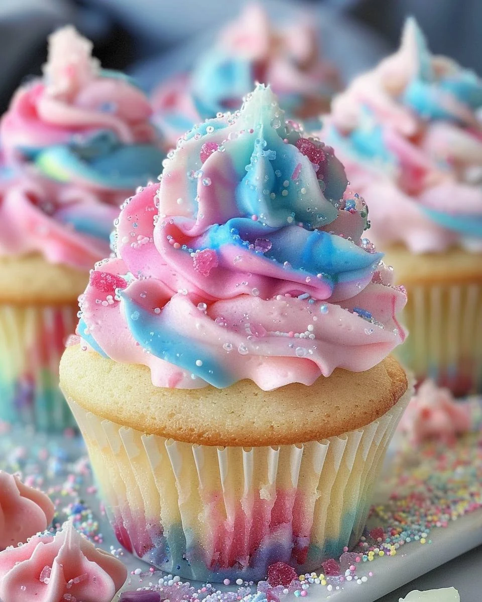 Whimsical Cotton Candy Cupcakes Recipe to Try Today finished dish